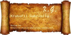 Kratofil Gabriella névjegykártya